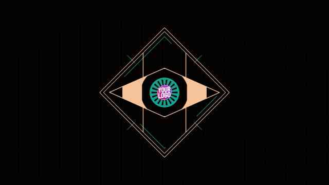 빈티지 아이콘 인트로 템플릿, 아트 데코 스타일 기하학적 눈 모양.